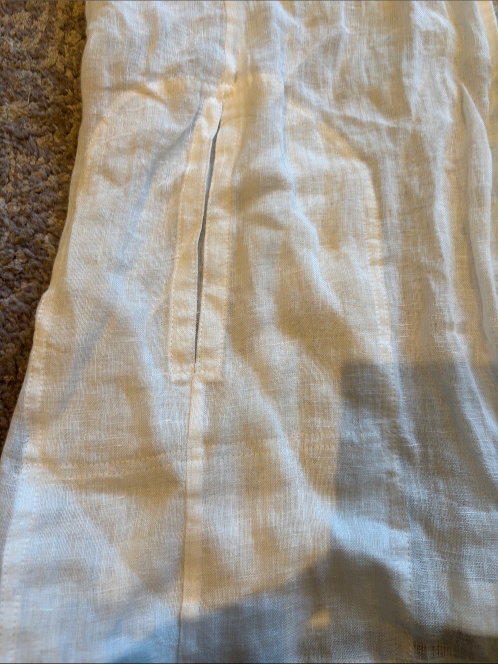 Massimo Dutti White Pintuck Button-Down Shirt with pockets in S - Picture 4 of 9